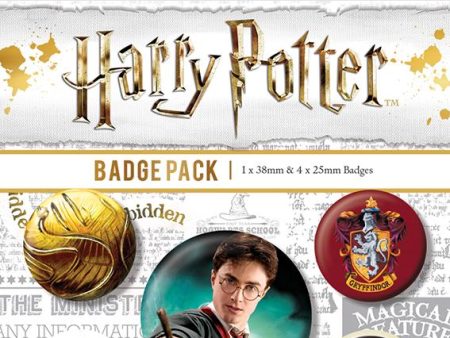 HARRY POTTER - PACK 5 BADGES - GRYFFINDOR on Sale