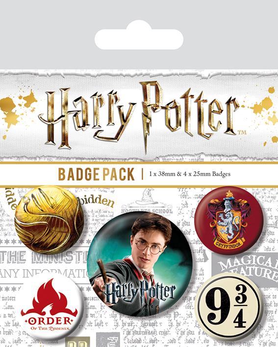 HARRY POTTER - PACK 5 BADGES - GRYFFINDOR on Sale