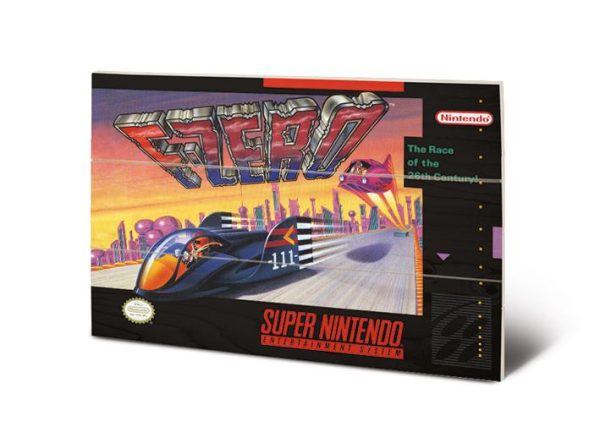 SUPER NINTENDO - F-ZERO -Wood print.  20X29.5 Online